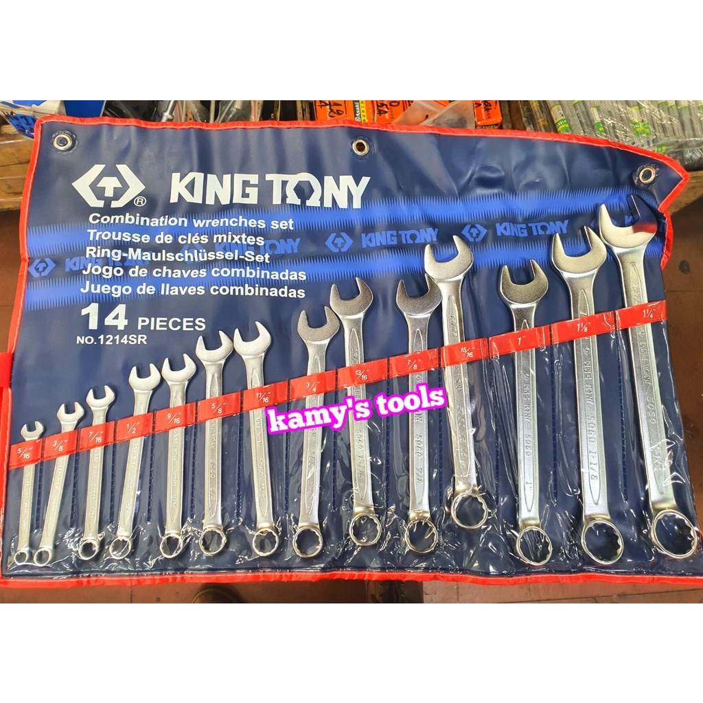Bộ cờ lê vòng miệng hệ inch 14 chi tiết Kingtony 5/16 inch - 1 1/4 inch model 1214SR