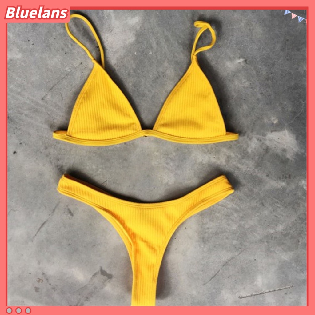 Bộ Đồ Bơi 2 Mảnh Hở Lưng Cổ Chữ V Có Đệm Mút Dành Cho Nữ