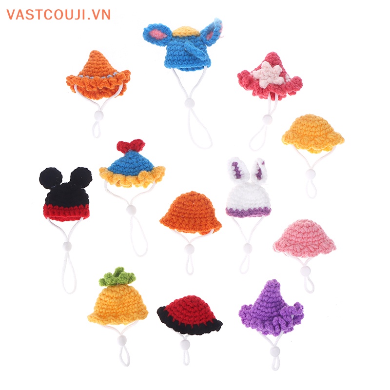1 Mô Hình Mũ Đan Len Mini Hình Động Vật Dễ Thương Trang Trí Nhà Búp Bê 1: 12