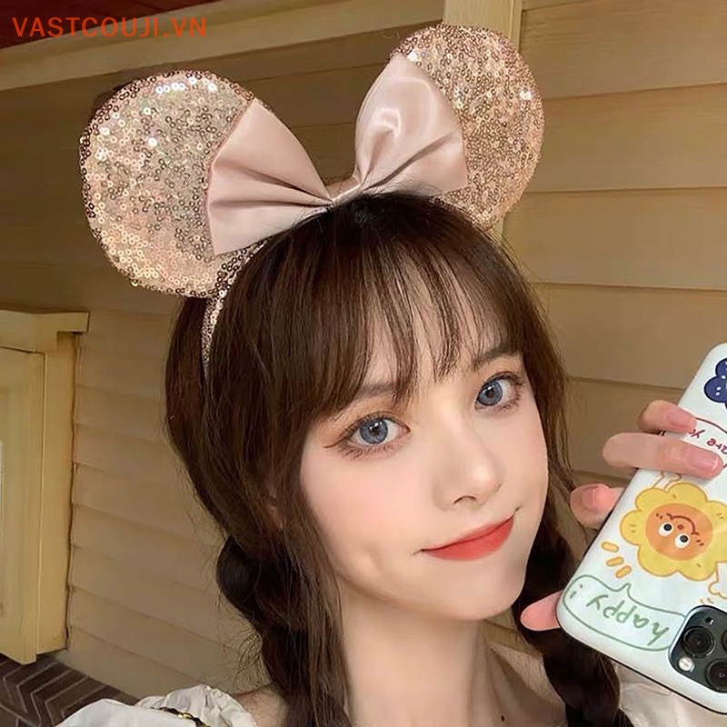 Băng Đô Tai Chuột Đính Nơ Dùng Hóa Trang Tiệc Sinh Nhật Cho Nữ