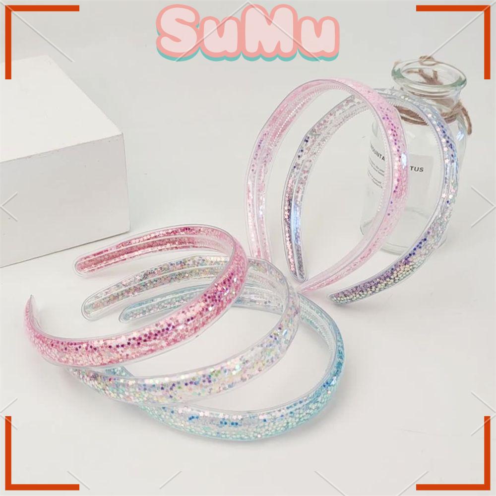 SUMU Băng Đô Cài Tóc Bằng Nhựa PVC Trong Suốt Xinh Xắn Cho Bé