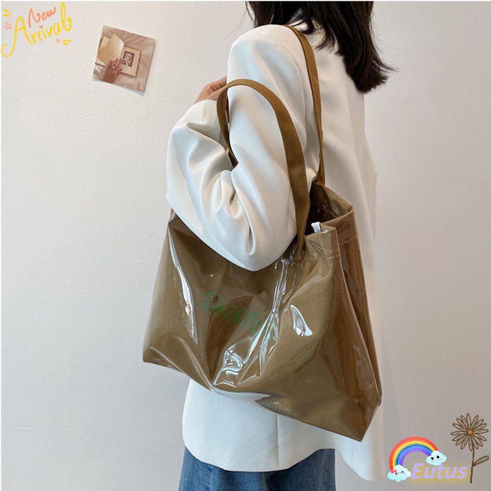 EUCA Túi Xách Nhựa PVC Chống Thấm Nước Thân Thiện Với Môi Trường Thời Trang Cho Nữ