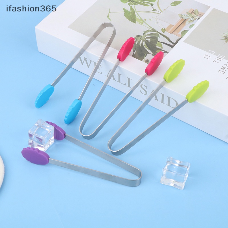 1 Kẹp Gắp Đá / Thức Ăn Bằng Thép Không Gỉ Và Silicon Chống Trượt Hình Bông Hoa Thời Trang ifashion365