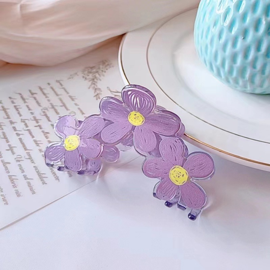 Kẹp Tóc Hình Hoa Bằng Acrylic Dễ Thương Phong Cách Hàn Quốc Cho Nữ