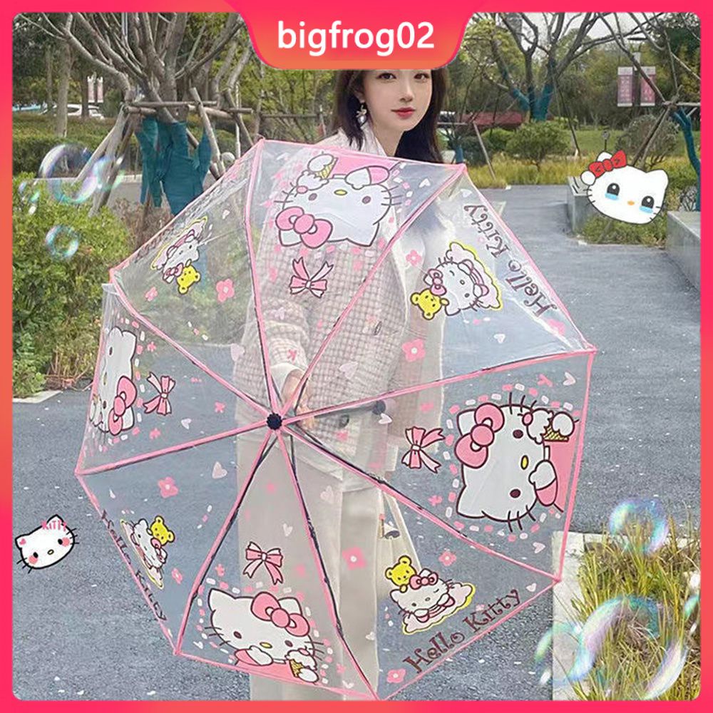 Dù Gấp Tự Động Bằng Nhựa Dày Dặn Trong Suốt Họa Tiết Hoạt Hình Dễ Thương Cho Nam Và Nữ