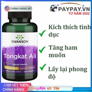 Duy trì phong độ sinh lý nam Swanson Tongkat Ali của Mỹ 120 Viên