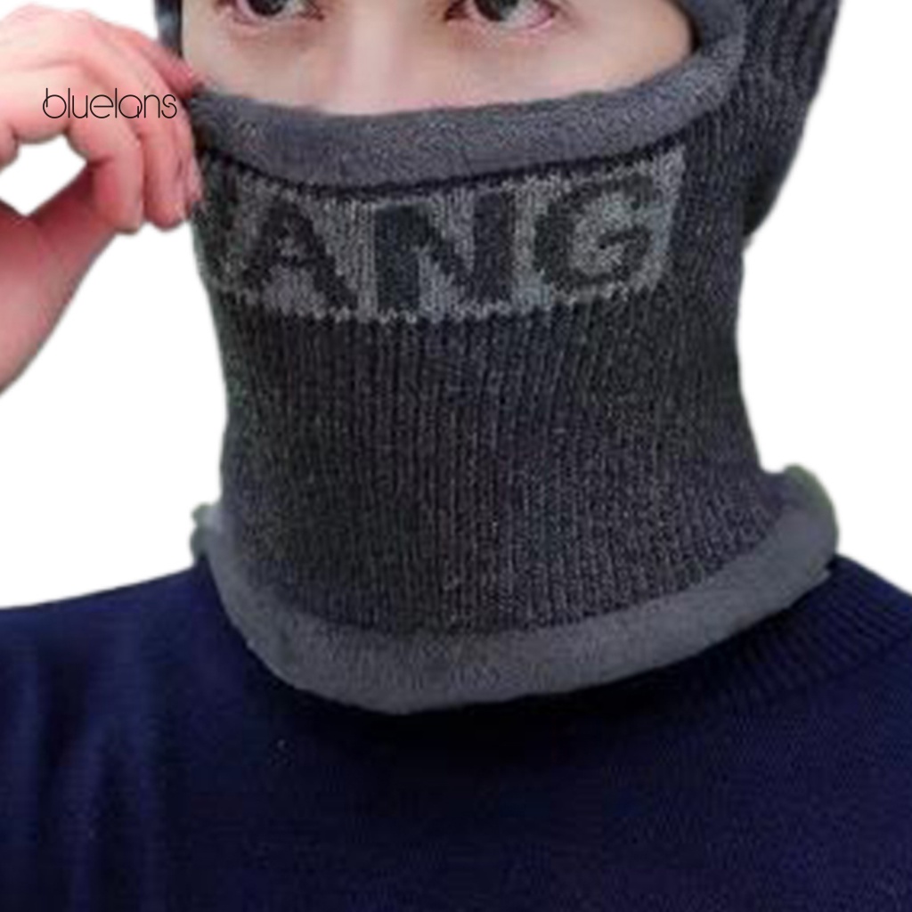 Bluelans Mũ Len Dệt Kim Dày Dặn Màu Trơn Che Tai Chống Gió Giữ Ấm Mùa Đông Không Có Xơ Vải Cho Nam