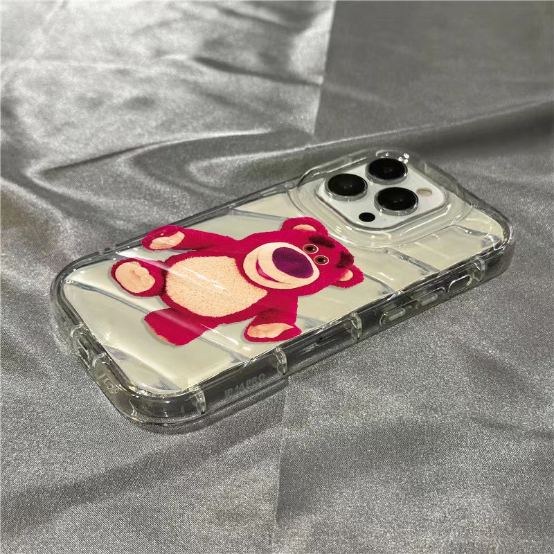 Ốp Điện Thoại Mềm Trong Suốt Hình Gấu Và Dâu Tây 1312 plussins8 Cho iPhone14promax / 7 Cute 11 / / Apple xr FJSS
