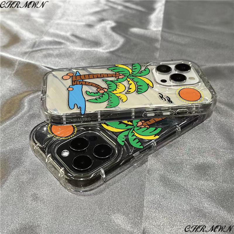 Ốp Điện Thoại Mềm Trong Suốt In Hình Cây Dừa Cho Iphone 14Promax 811 Xr Xsins Seaside / 13127 3EYL