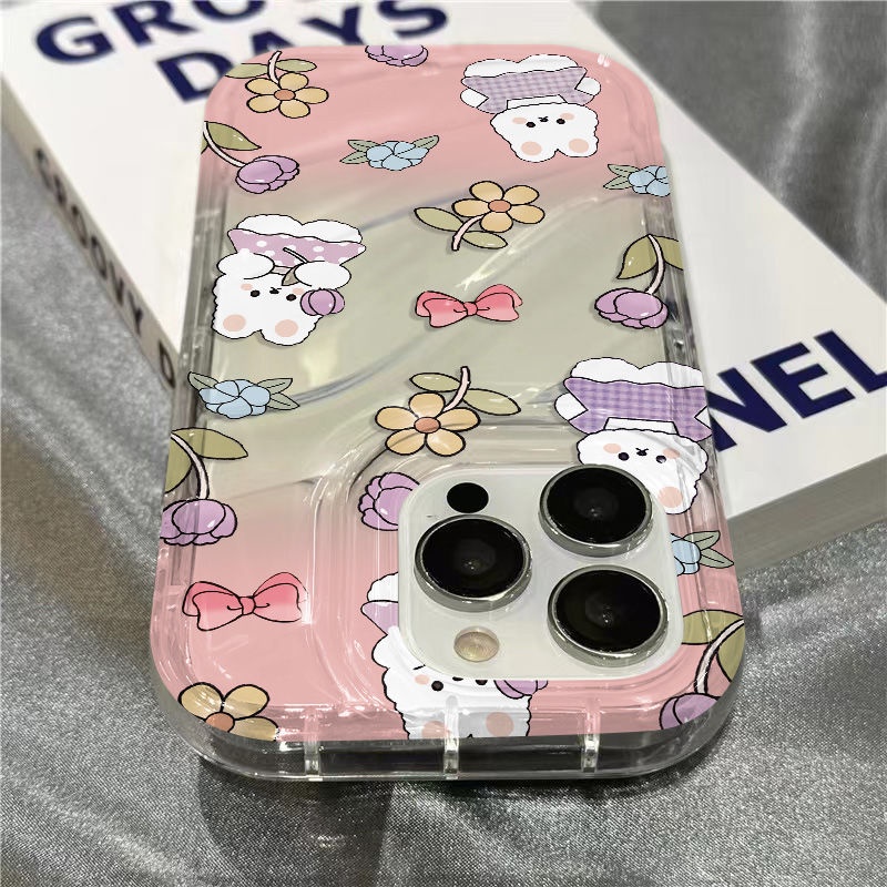 Ốp Điện Thoại Mềm Trong Suốt In Hình Thỏ Và Hoa Dễ Thương Cho iPhone14promax8 1312xr11plus7 GXZ5