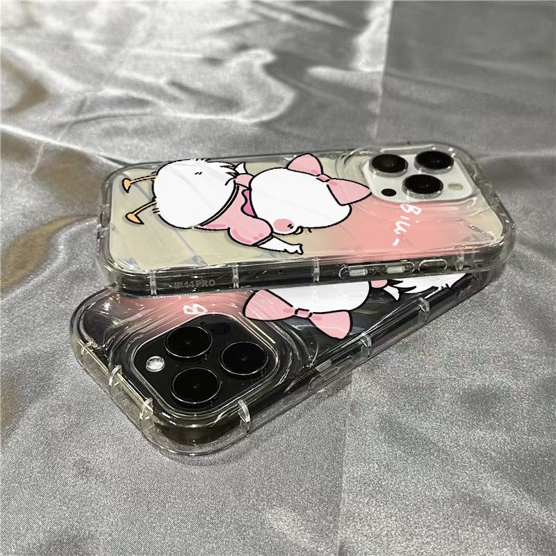 Ốp Điện Thoại Mềm Trong Suốt In Hình Chú Vịt Màu Hồng 1312 Cho Iphone 14Promax / 8 plus 11 /ins7 1312 xr PFD3