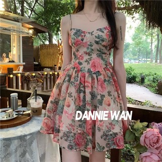 DannieWan váy Đầm váy nữ xinh bánh bèo A chữ đầm body A22M1WZ