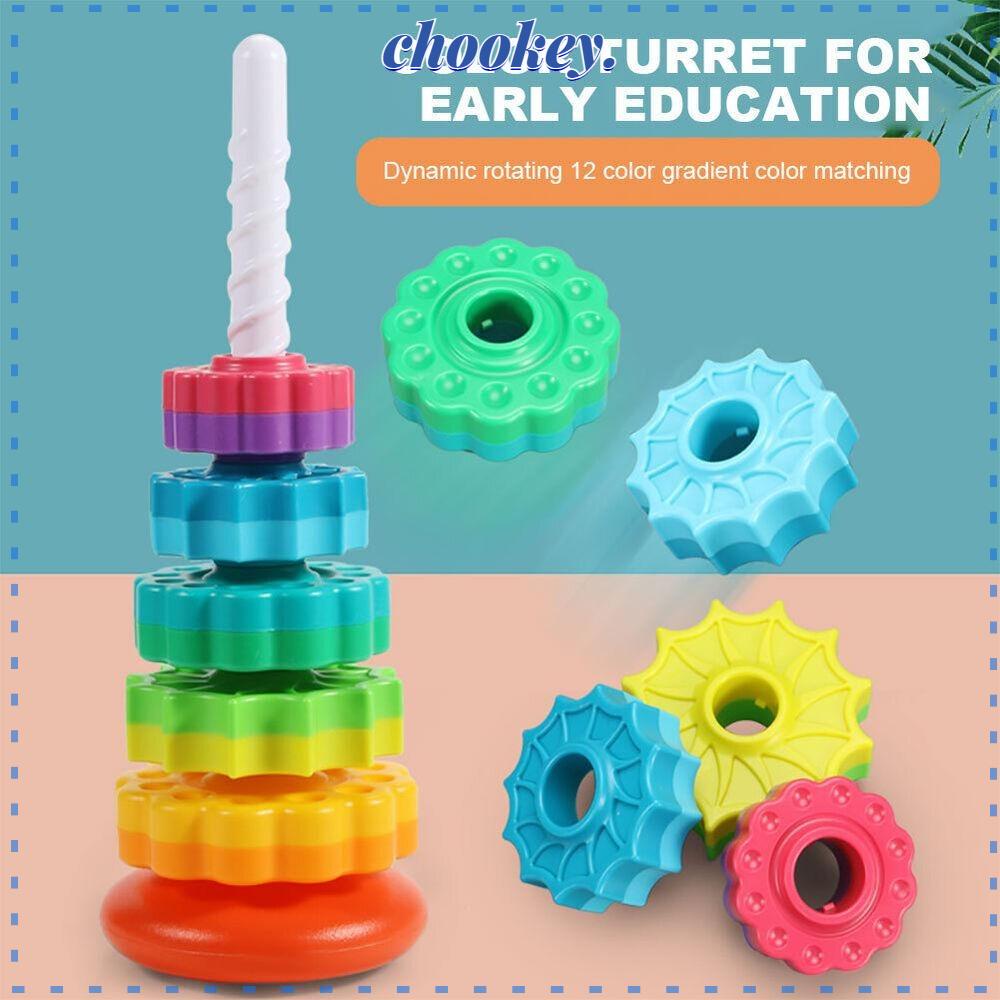 CHOOKEY Đồ Chơi Vòng Xếp Chồng Lên Nhau Dạng Xoay Trơn Mịn Làm Quà Tặng Cho Bé Mẫu Giáo