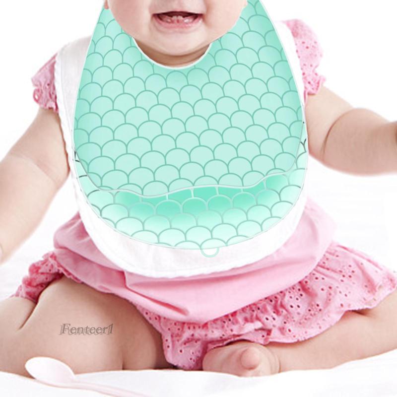 [Fenteer1] Tạp Dề Bằng Silicone Có Thể Điều Chỉnh Trọng Lượng Cho Bé Sơ Sinh