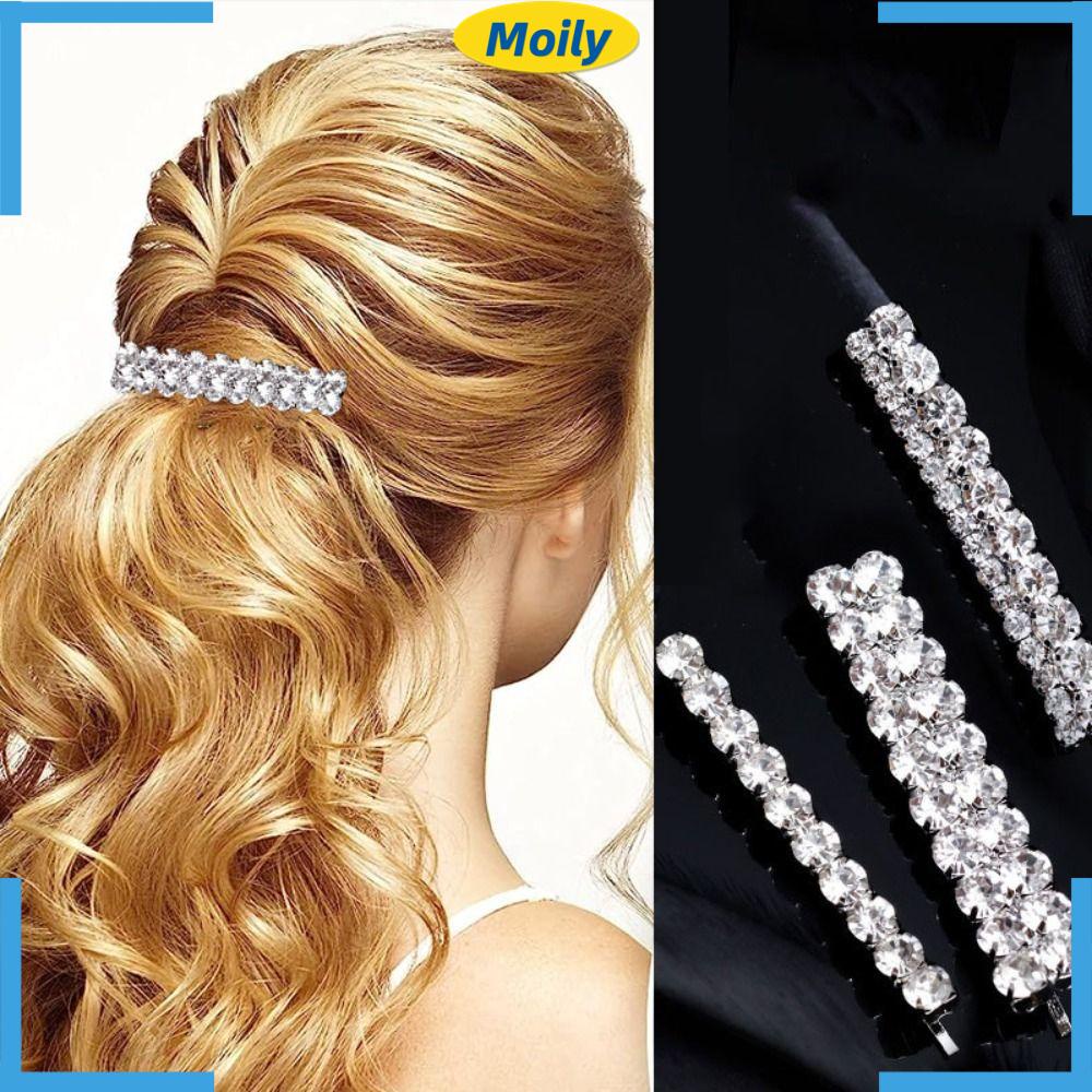 Kẹp Tóc Đính Đá Pha Lê Bằng Kim Loại Thời Trang Cho Nữ