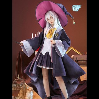Anime The Journey of Elaina Cosplay Costume Hat Wig Witch Outfit Lovely Halloween Suit