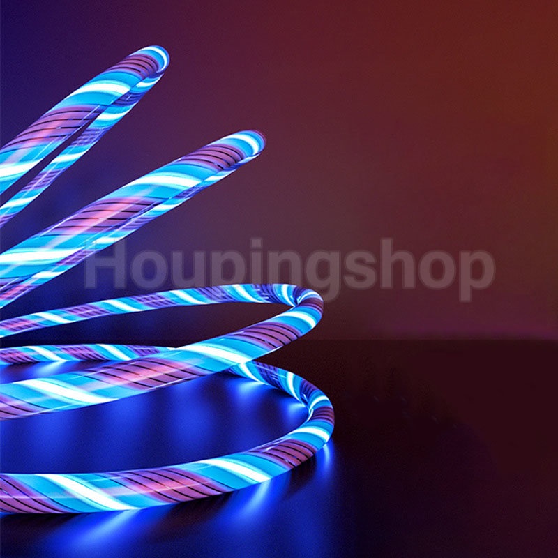 Cáp Sạc Nhanh Micro USB Type C Có Đèn LED Phát Sáng Cho Điện Thoại Di Động