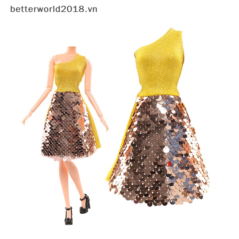 Bộ Đầm Đính Kim Sa Thời Trang Dành Cho Búp Bê Gia Đình