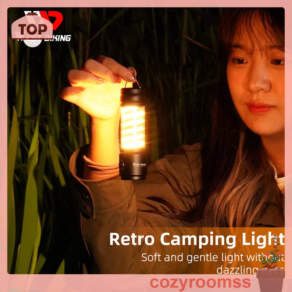 Đèn Cắm Trại Phong Cách Retro Chống Thấm Nước 400LM 2200mAh Sạc USB Tiện Lợi