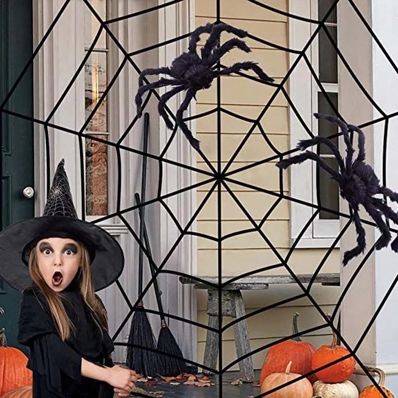 Nhện Nhồi Bông Màu Đen Cỡ Lớn 30cm / 75cm / 125cm Trang Trí Tiệc Halloween