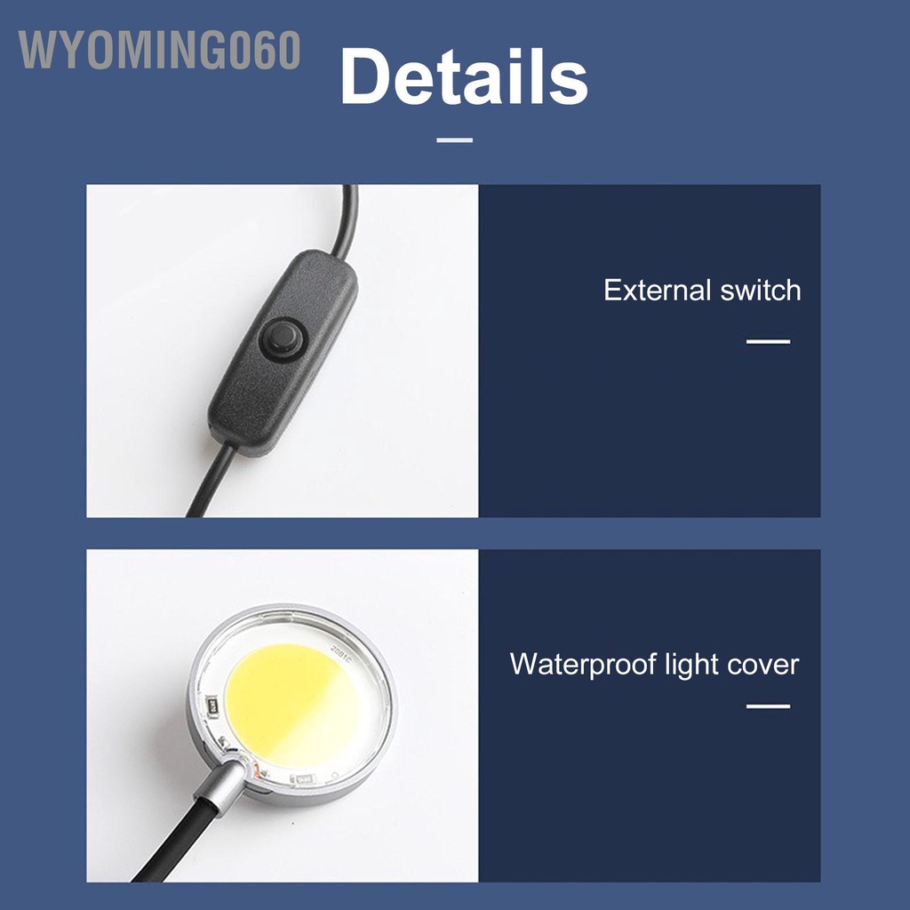 Wyoming060 Clip On Aquarium Light Chống thấm nước 3W Tiết kiệm năng lượng Có thể điều chỉnh góc Soft PC Đèn cho bể cá