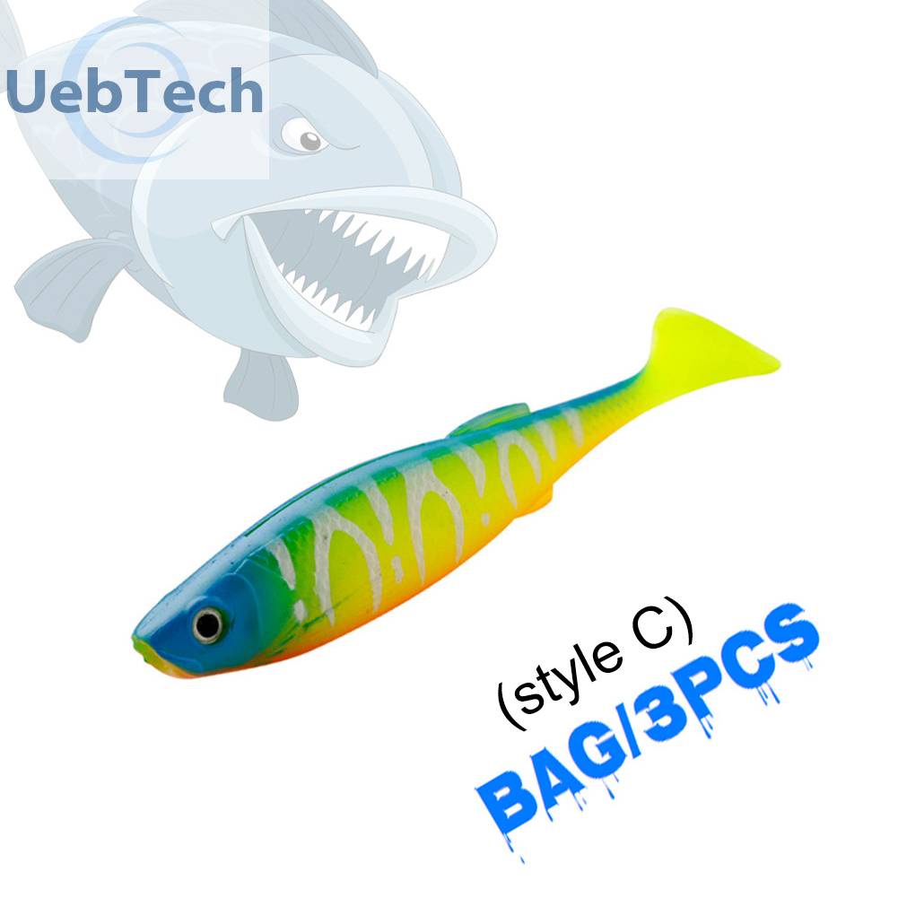 3 Mồi Câu Cá Giả Hình Chữ T Mềm Mại 100mm 11.5g