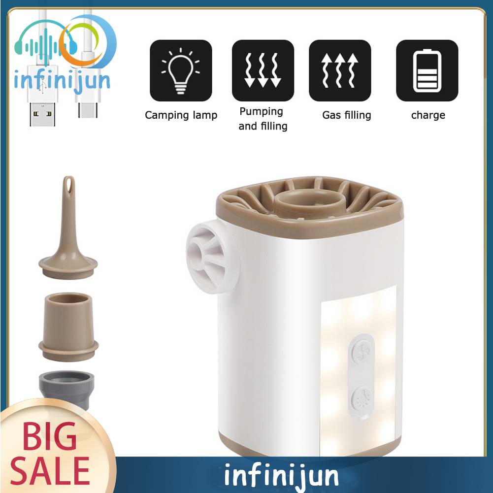 Máy Bơm Hơi Điện Tử Có Đèn Cho Hoạt Động Ngoài Trời