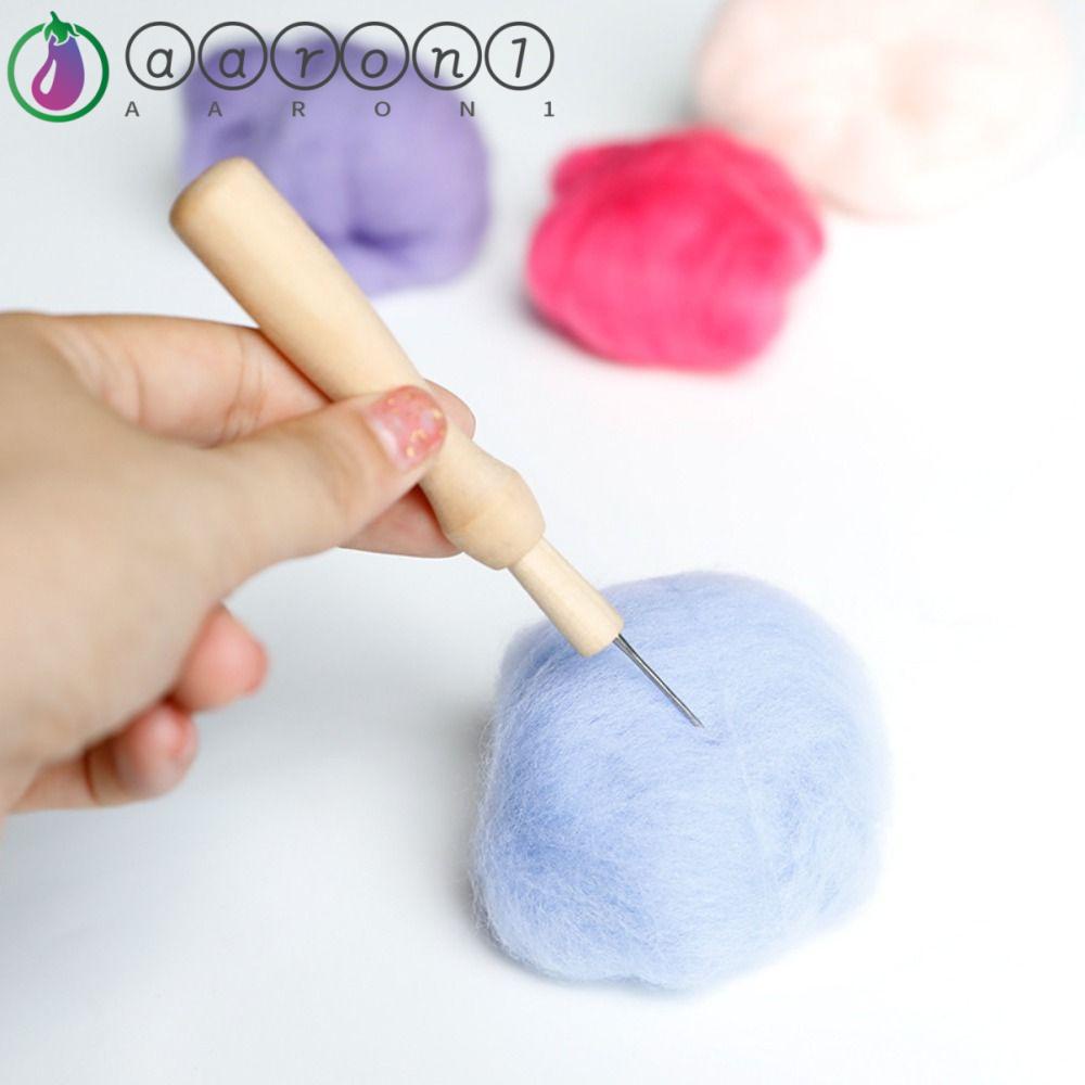 AARON1 Dụng Cụ Làm Đồ Nỉ Thủ Công Tay Cầm Bằng Gỗ Chống Trượt Cho Người Mới Bắt Đầu DIY