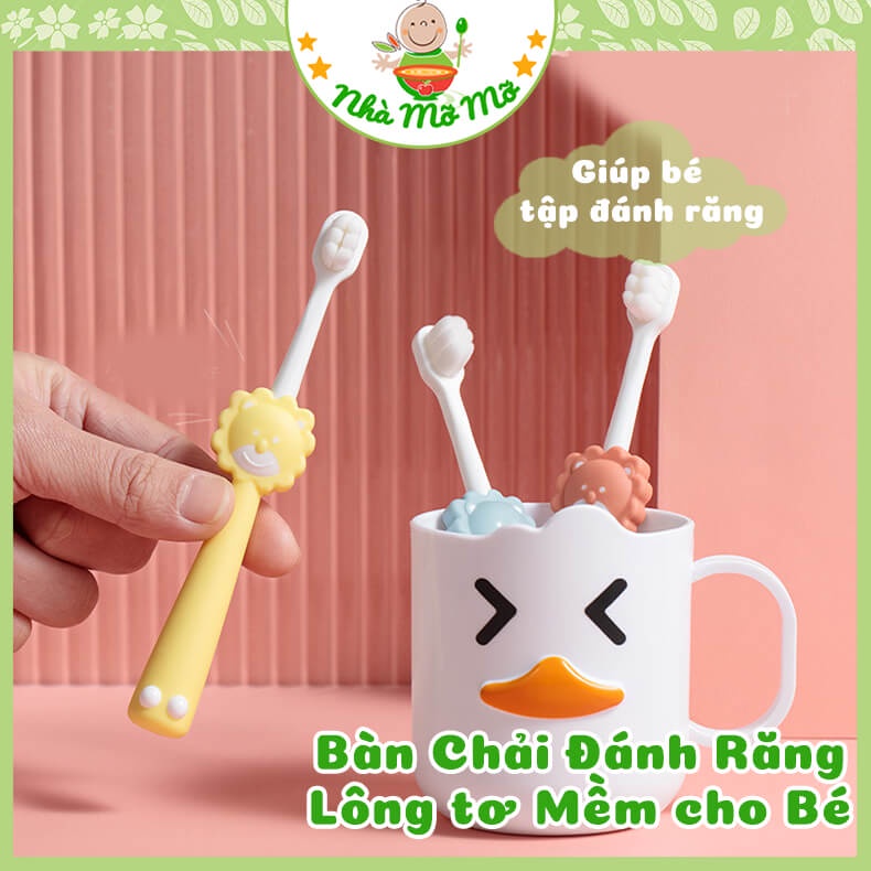 Bàn chải đánh răng từ sợi lông tơ siêu mềm không đau cho bé