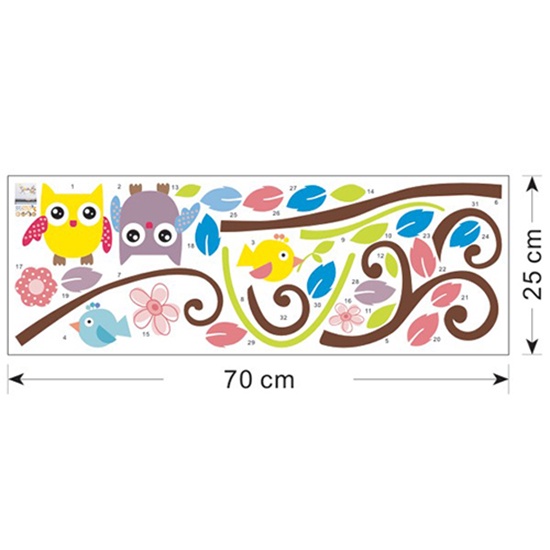 Miếng Dán Tường Vinyl Hình Hoa / Cú Hoạt Hình Tháo Rời Được Trang Trí Nhà Cửa