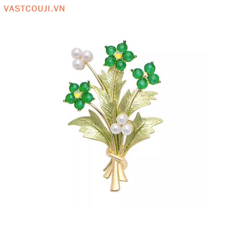 Ghim Cài Áo Hình Bó Hoa Đính Đá Phong Cách Âu Mỹ Thời Trang Cho Nữ VN