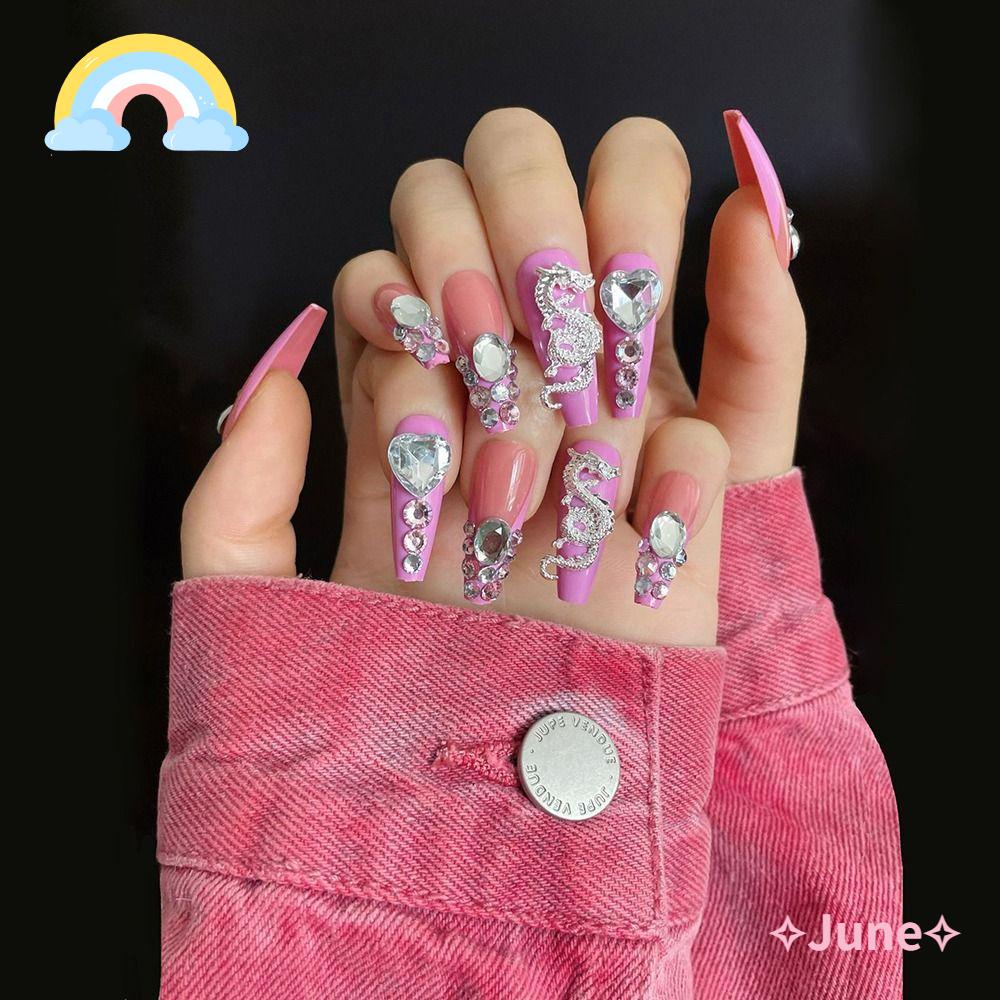 JUNE Móng Tay Giả Thời Trang Có Thể Tháo Rời Cho Nữ