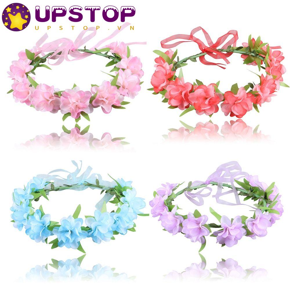 UPSTOPVN Vòng Hoa Đội Đầu Màu Sắc Thời Trang Dành Cho Cô Dâu