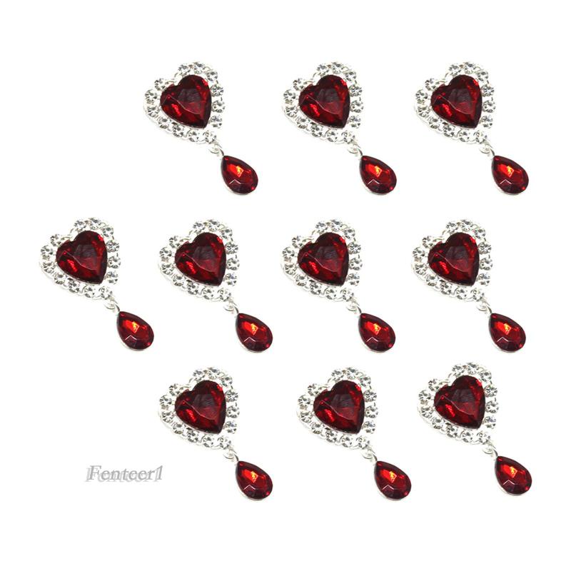 Bộ 10 Nút Trái Tim Đính Đá Trang Trí Túi Xách