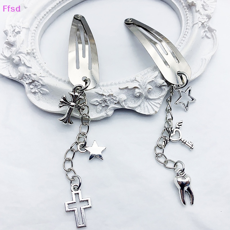 Kẹp Tóc Y2K Hình Thánh Giá Bằng Kim Loại Phong Cách Punk Hiphop Cho Nữ 2023