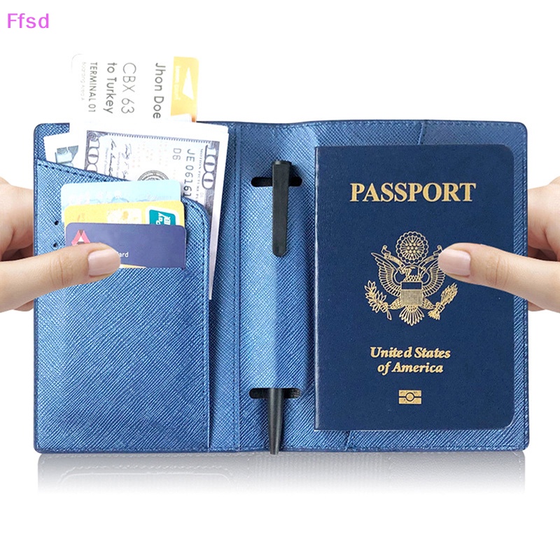 {Ffsd} Bộ Ví Da PU Đựng Hộ Chiếu Và Thẻ Tên Tùy Chỉnh Thời Trang Saffiano Cá Nhân Dùng Khi Đi Du Lịch * Hàng Bán Chạy