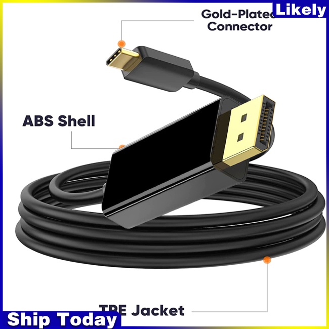 Dây Cáp Chuyển Đổi Usb Type C Sang Cổng 4k 60hz Usb C Dài 1.8M Chuyên Dụng Cho Laptop / Điện Thoại / Máy Chiếu