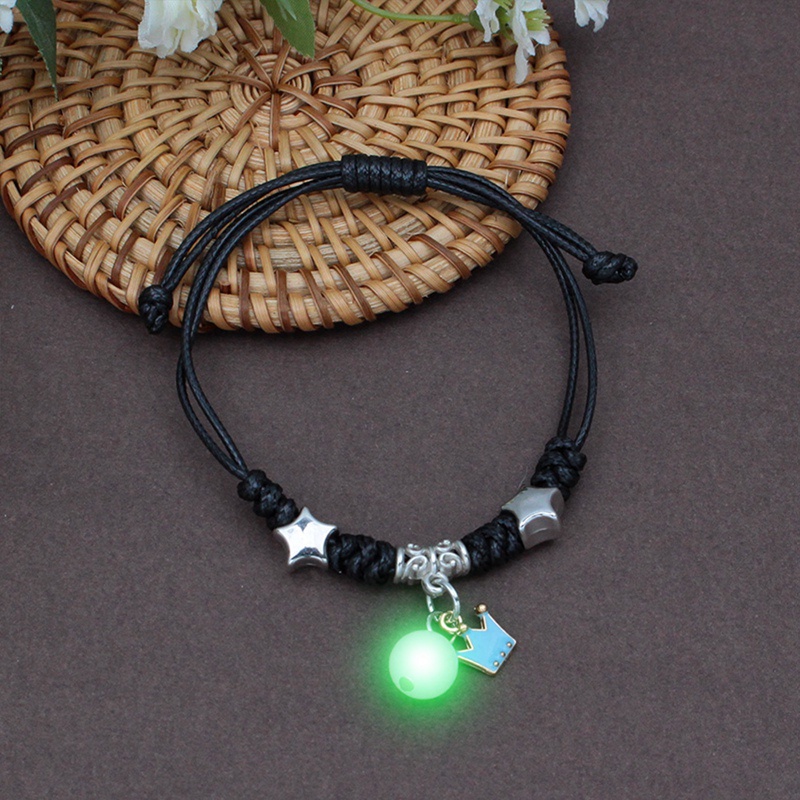 Ygt Set 2 Vòng Tay Dây Thừng Dạ Quang Dễ Thương Có Thể Điều Chỉnh Cho Nữ