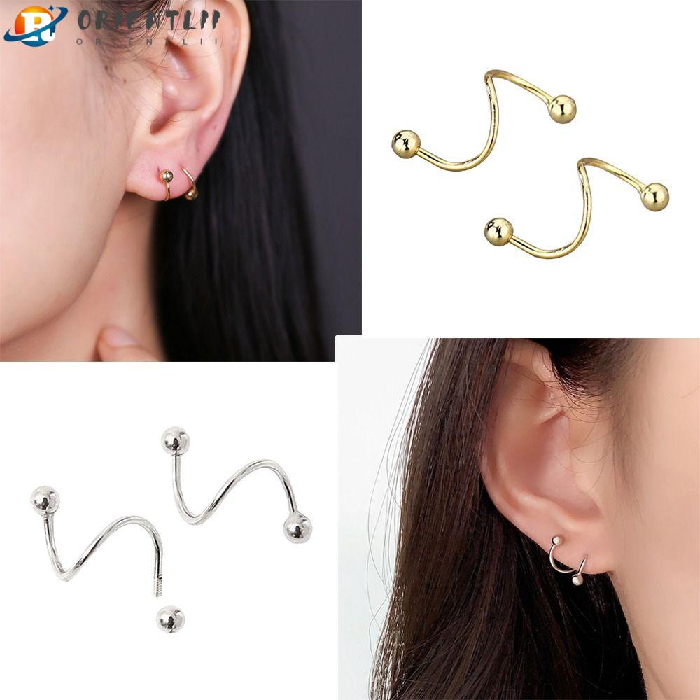 ORIENTLII Bộ 5 Đôi Khuyên Môi Dạng Xoắn Ốc Cá Tính