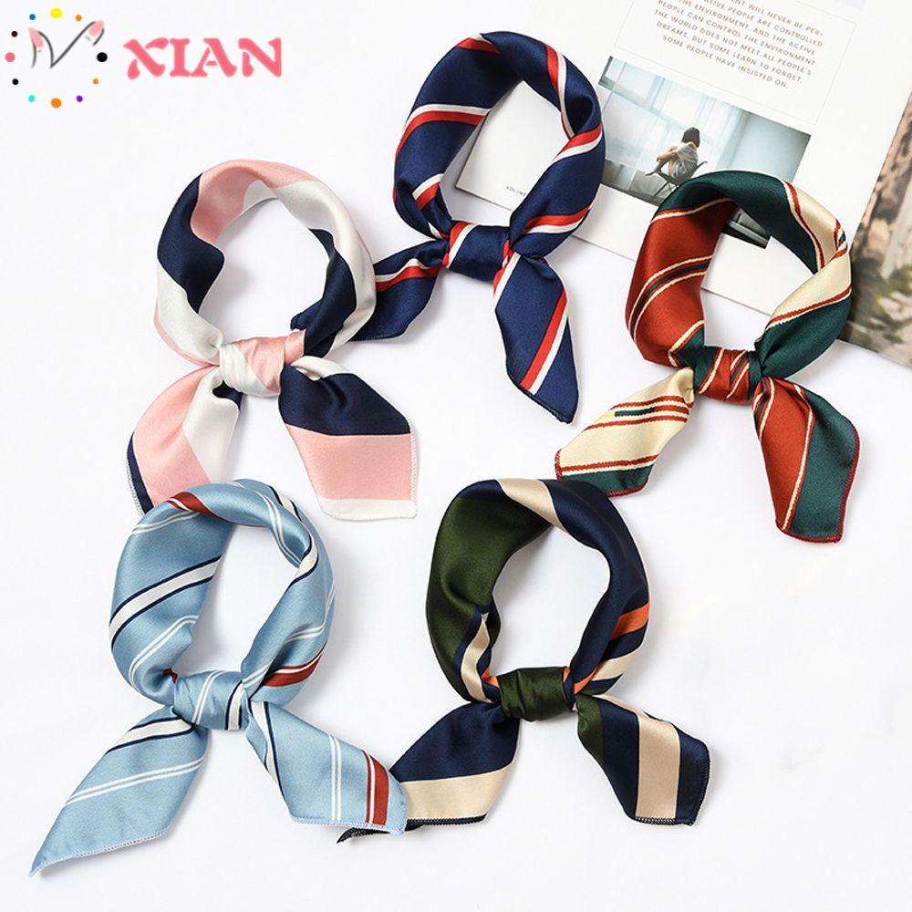 XIANTIN Khăn Choàng Cổ Hình Vuông Cỡ Nhỏ In Họa Tiết Hoa Phong Cách Cổ Điển Thời Trang