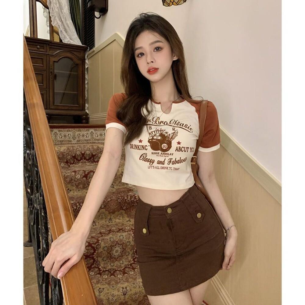 Hana áo croptop áo croptop nữ Thiết kế ít người cao eo slim hottie ngắn áo khoác 2023 NEW JUL0121
