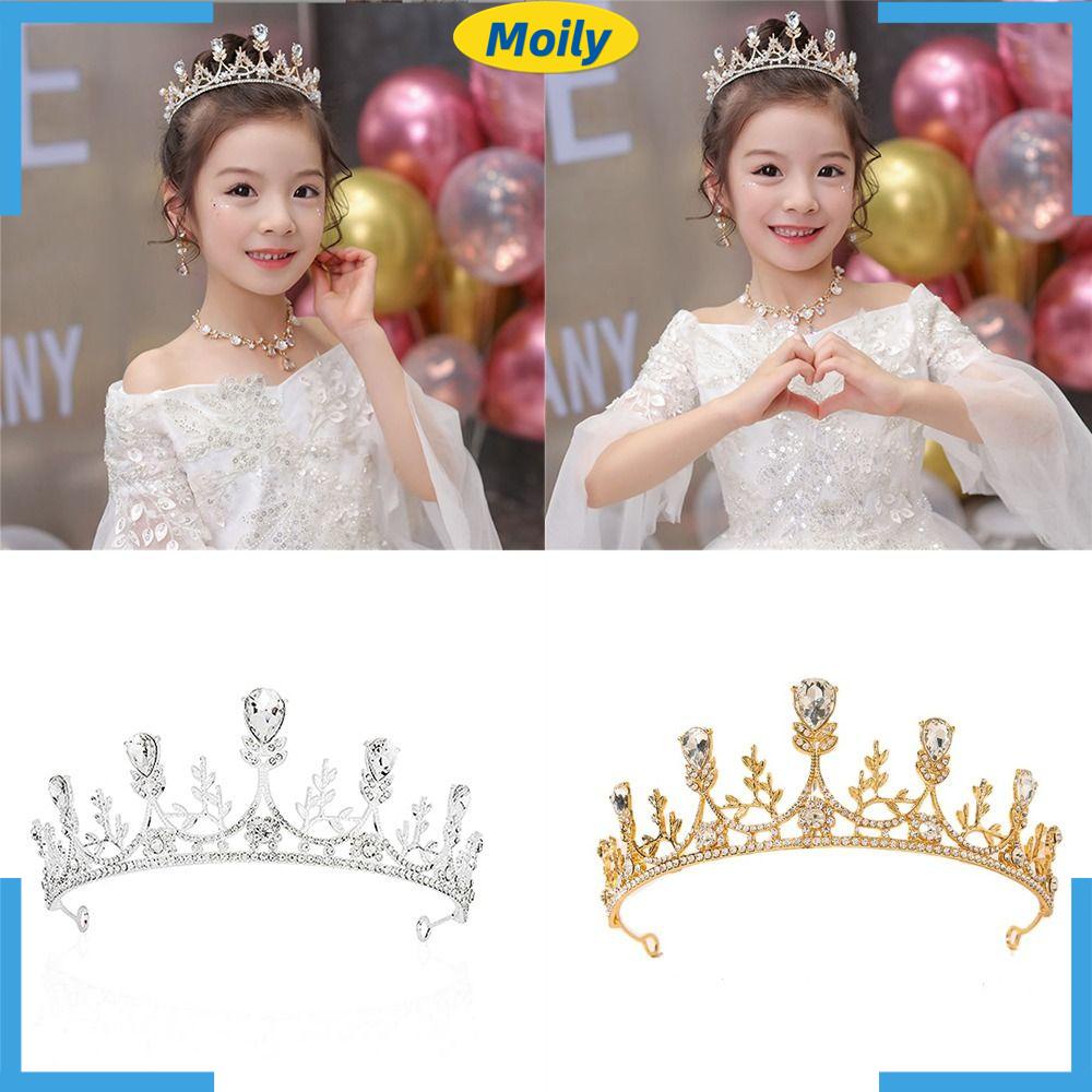 MOILYVN Vương Miện Đính Đá Pha Lê Phong Cách Baroque Thời Trang Cho Nữ