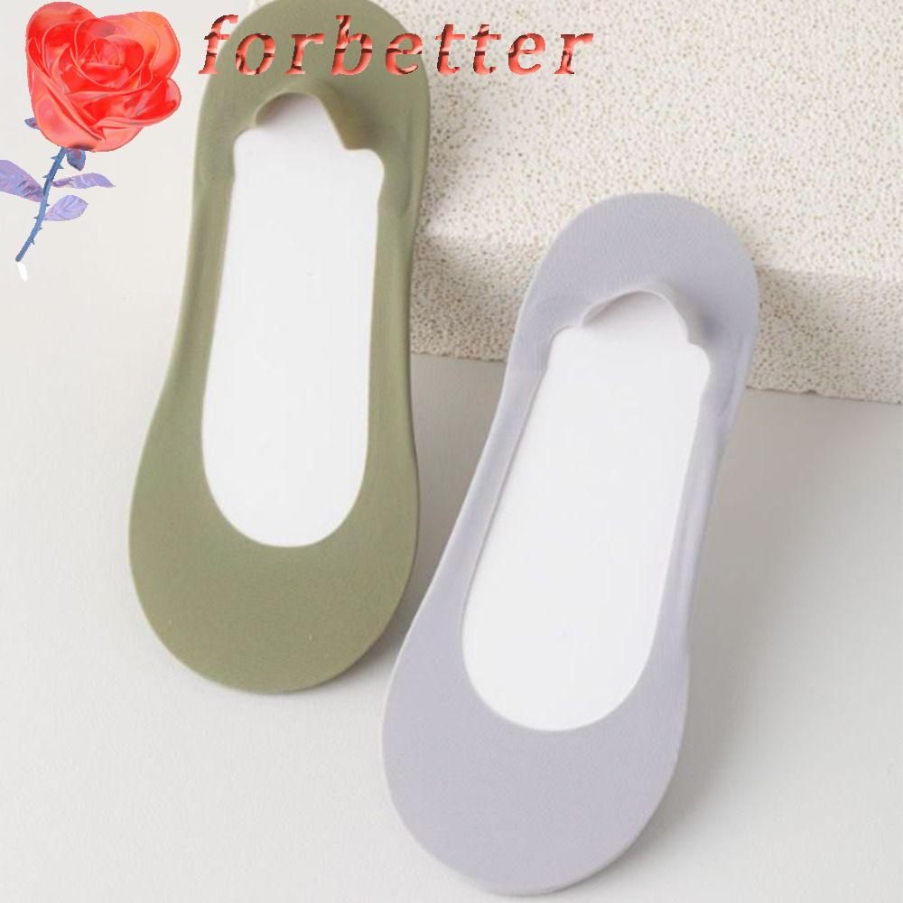 FORBETTER Vớ Thuyền Vải Lụa Lạnh Miệng Nông Thấm Hút Mồ Hôi Thoáng Khí Thời Trang Tươi Mới Cho Nữ