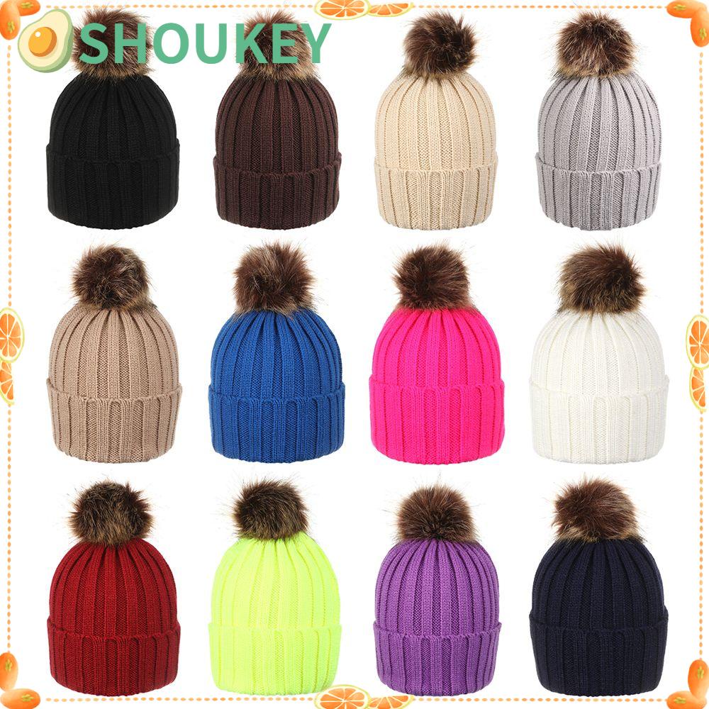 SHOUKEY Mũ Dệt Kim Dày Dặn Có Thể Tháo Rời Thời Trang Mùa Đông Cho