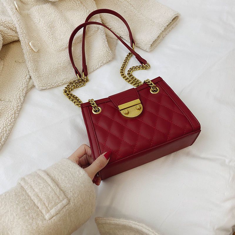 Túi Xách Đeo Vai Màu Đỏ Kích Cỡ Lớn Thời Trang Dành Cho Nữ