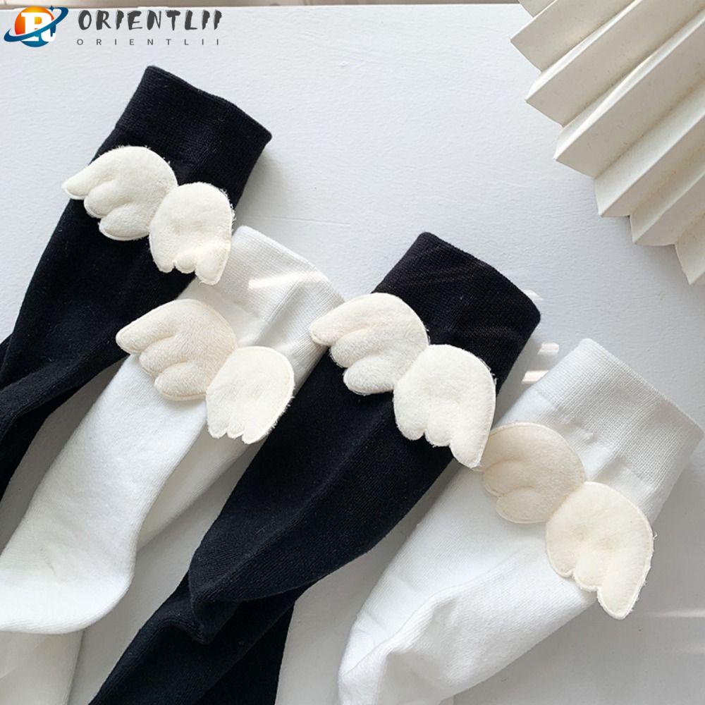 ORIENTLII Vớ Cotton Polyester Co Giãn Màu Sắc Đơn Giản Chất Lượng Cao Cho Nữ
