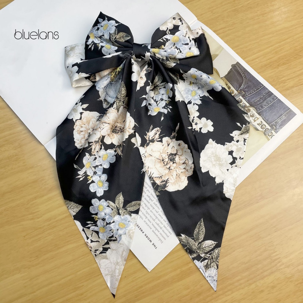 Kẹp Tóc Nơ Hai Lớp In Họa Tiết Hoa Xinh Xắn Dành Cho Nữ