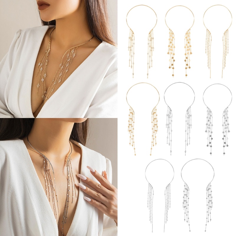 Vòng Cổ Dạng Yếm Hở Đính Ngọc Trai Thanh Lịch Có Thể Điều Chỉnh Cho Nữ