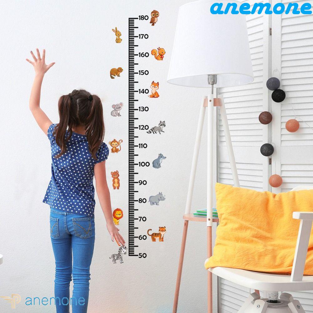 ANEMONE Miếng Dán Tường Đo Chiều Cao Bằng PVC Họa Tiết Hoạt Hình Dễ Thương Trang Trí Phòng Bé