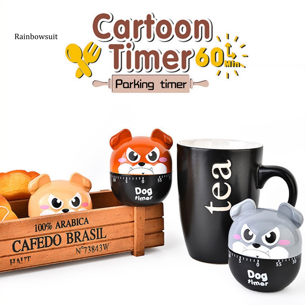 Đồng Hồ Hẹn Giờ Cơ Khí Không Cần Pin 60 Phút Hình Chú Chó Hoạt Hình Cho Nhà Bếp